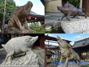 Zenkyoan (Kyoto) Boar statues